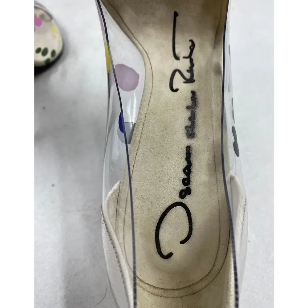 Oscar de la Renta LIMITED EDITION Paint Splatter PVC Mariacarla Pumps Sz. 41